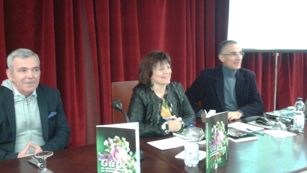 Gabriel Guirado, Mari Carmen Callejón y Domingo Armada durante la presentación.